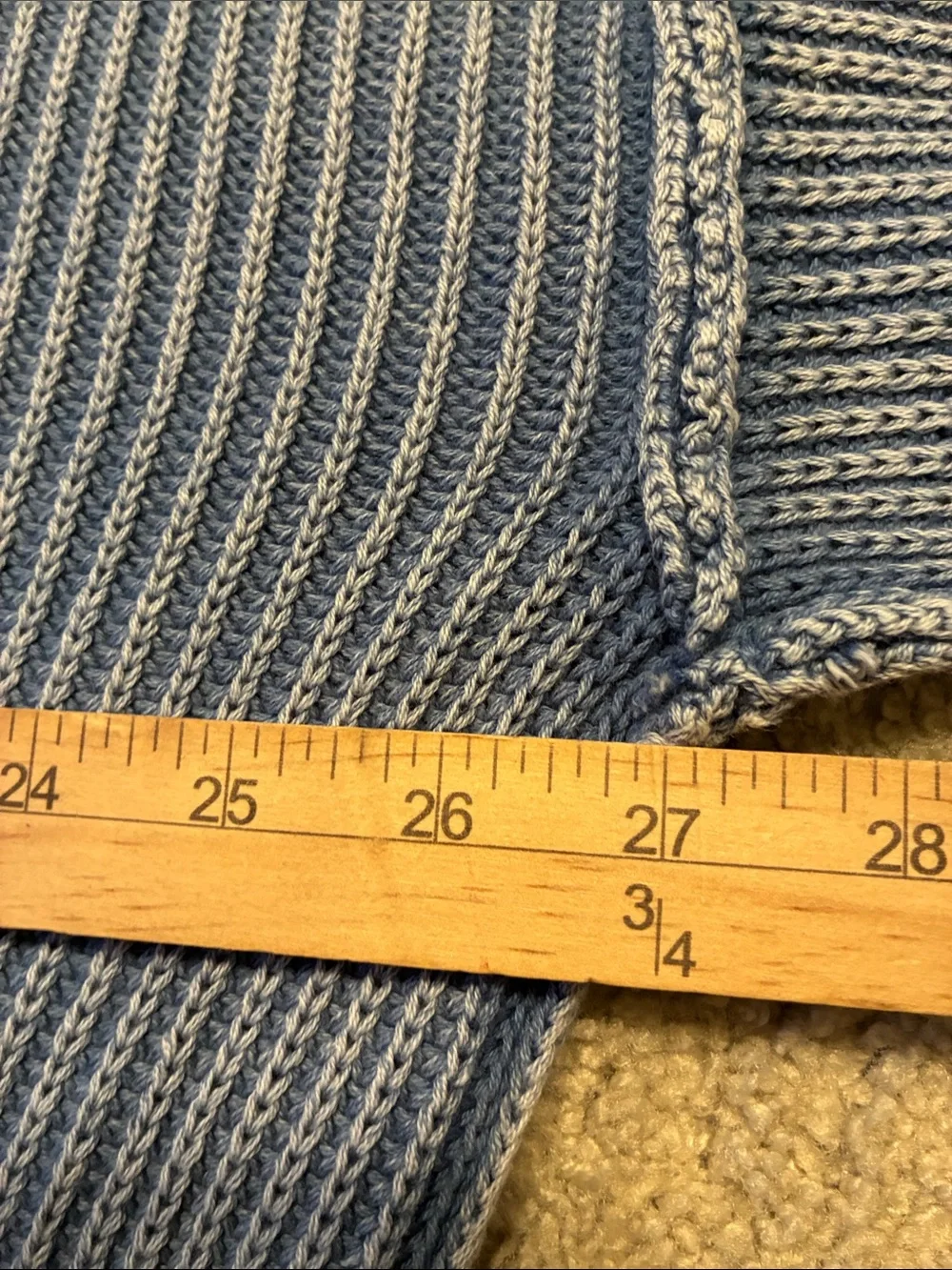 Zenana Large/XL Mock Neck Ribbed Sweater  Dusty Blue Exposed Seams OVERSIZED
